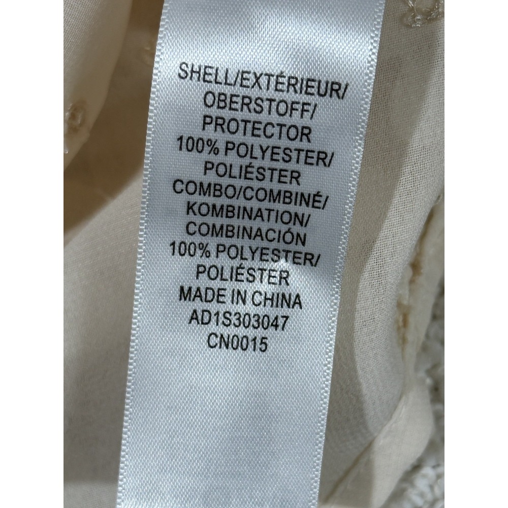 Adrianna Papell 3D White Floral Blouse Medium Cottagecore Fairy Festival Fall - Picture 7 of 8